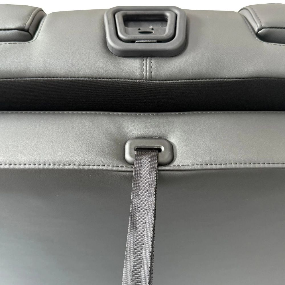 3/4 Black Campervan Rock & Roll Bed – Quilted PU Leather with Seat Belts - Image 10