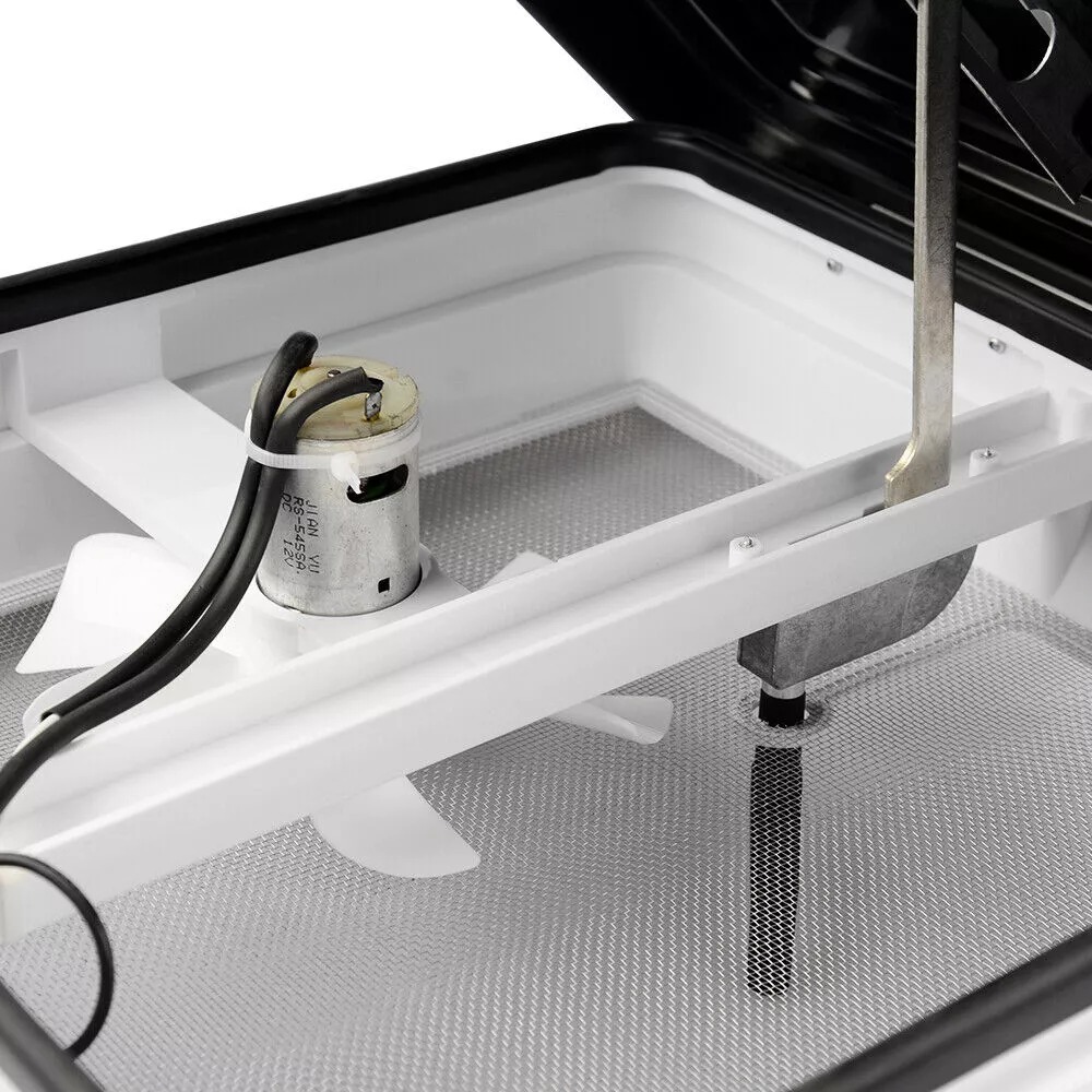 Campervan Sky Light Roof Vent with 12v Fan – 14″ x 14″ – White, Smoke, Black & Jet Black - Image 5