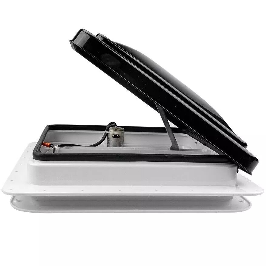 Campervan Sky Light Roof Vent with 12v Fan – 14″ x 14″ – White, Smoke, Black & Jet Black - Image 4