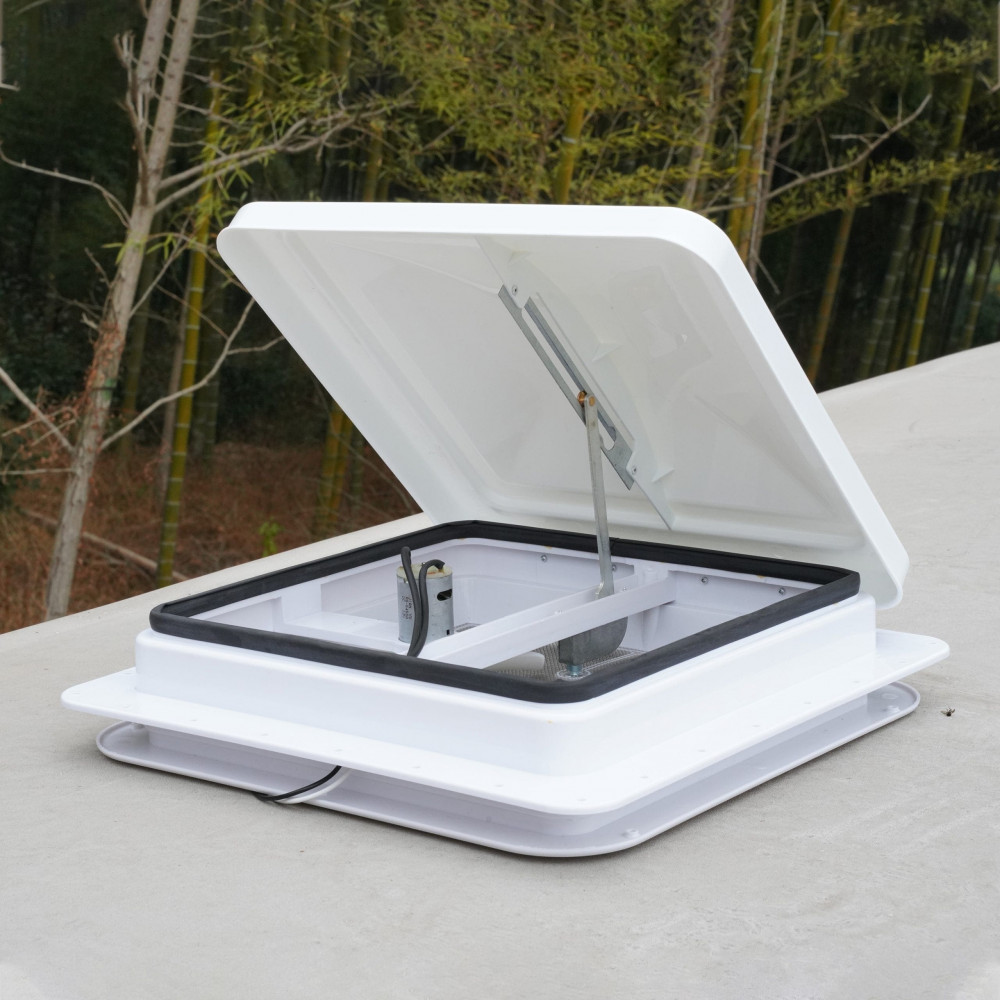 Campervan Sky Light Roof Vent with 12v Fan – 14″ x 14″ – White, Smoke, Black & Jet Black - Image 15