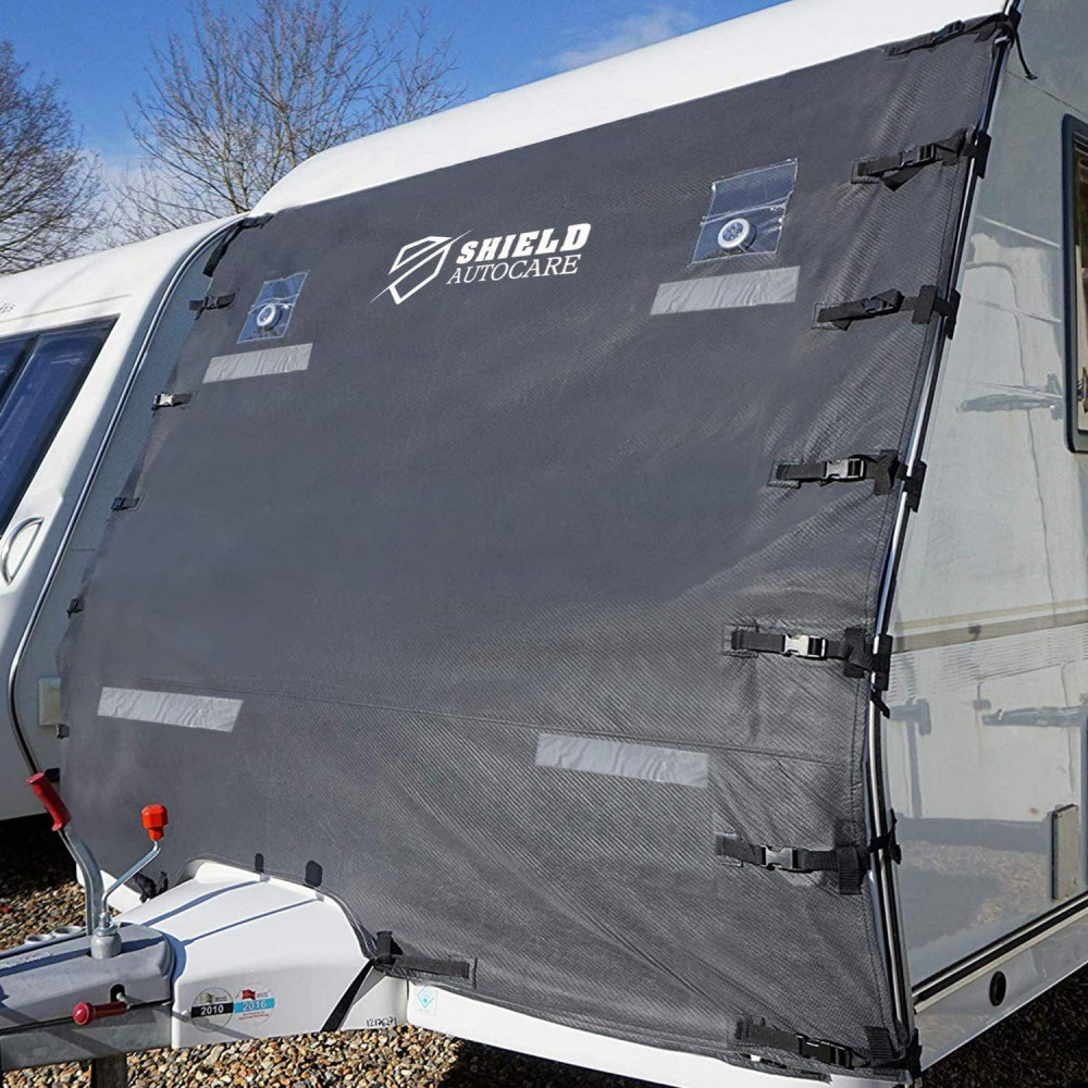 Caravan Front Cover for Towing with LED Lights & Reflective Strips - Image 2