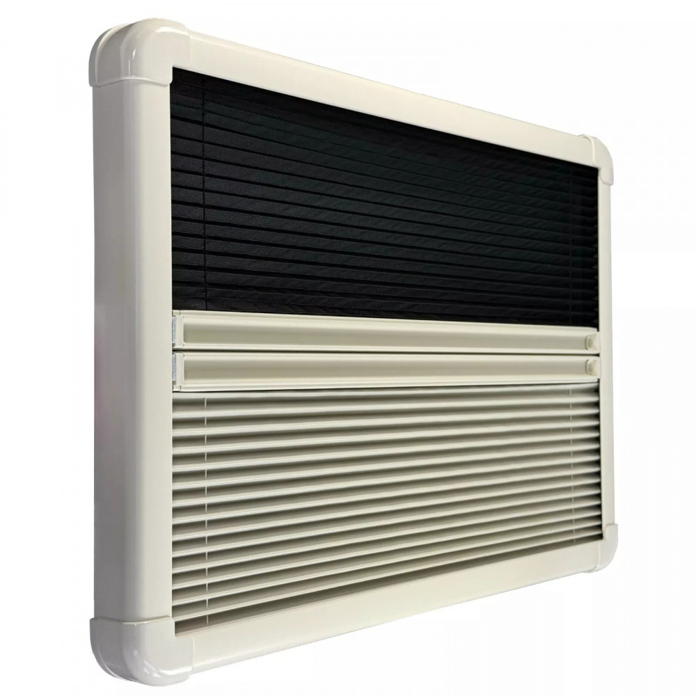 Cassette Campervan Blinds with Integrated Blackout Blind & Fly Screen – Black, White, Beige - Image 8