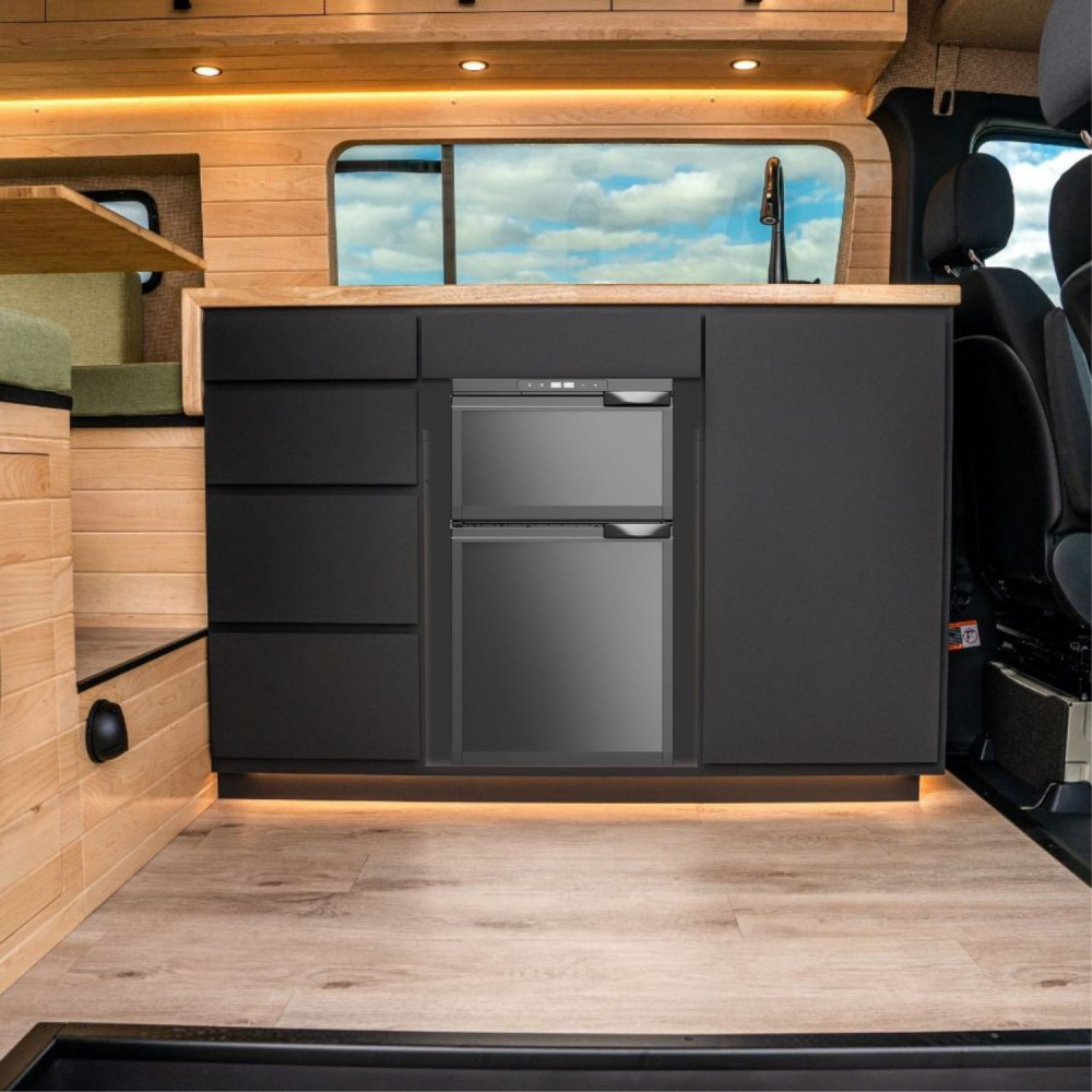Cool Mate 80L 12v Black Dual Fridge Cooler Refrigerator Freezer For Camper Van Motorhome - Image 2