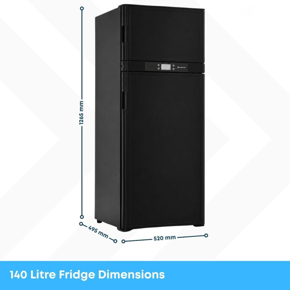 Coolmate 140L Dual Door Campervan Fridge Freezer – 12V/24V & 240V - Image 7
