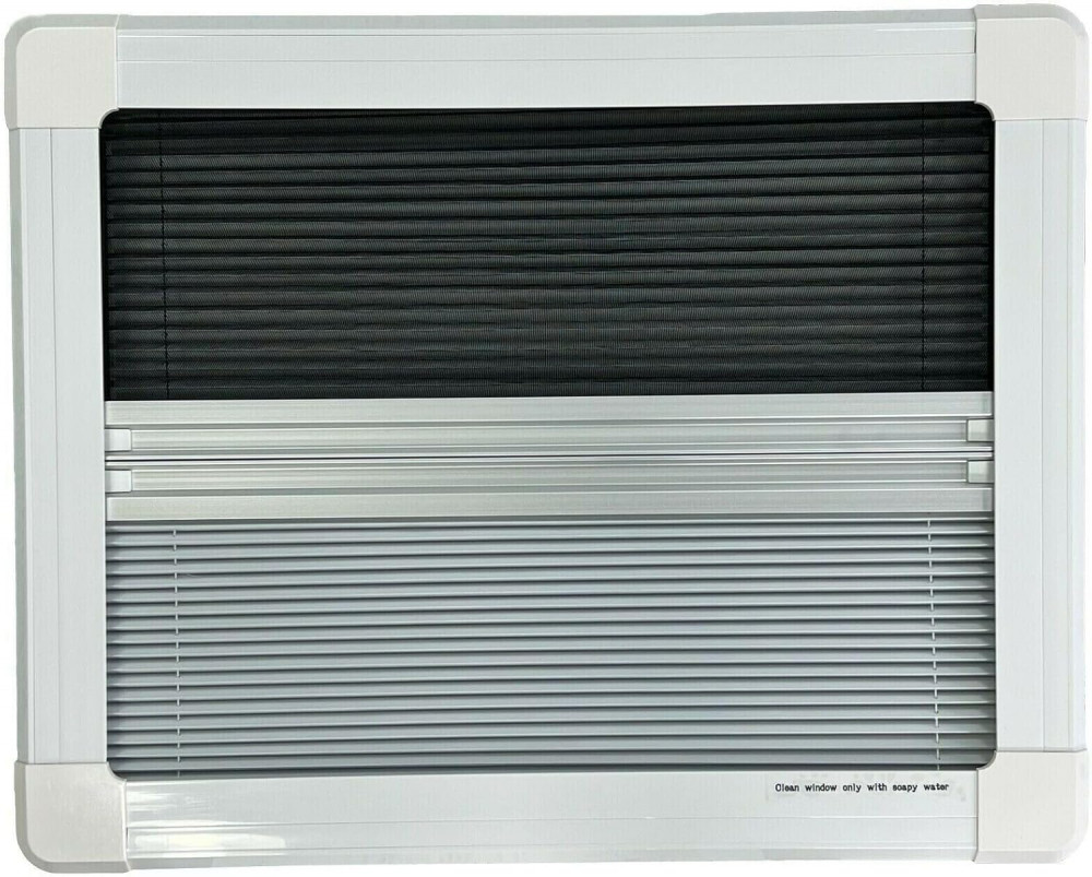Tempered Glass Flat Campervan Window with Integrated Black Out Blind & Fly Net - Image 6