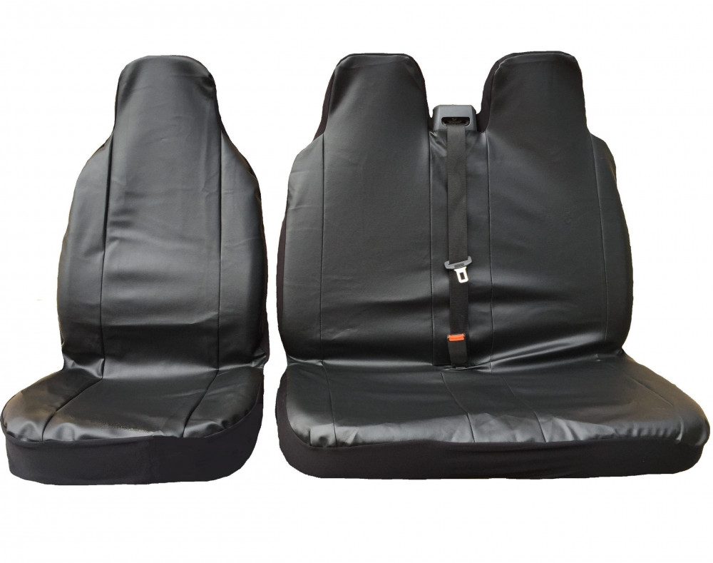 2+1 Black Leather Look Van Seat Covers - Image 2