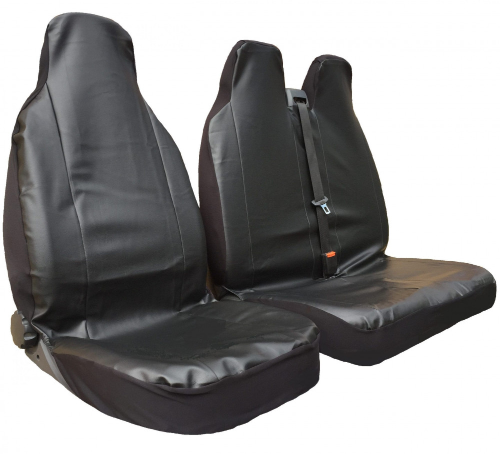 2+1 Black Leather Look Van Seat Covers - Image 3