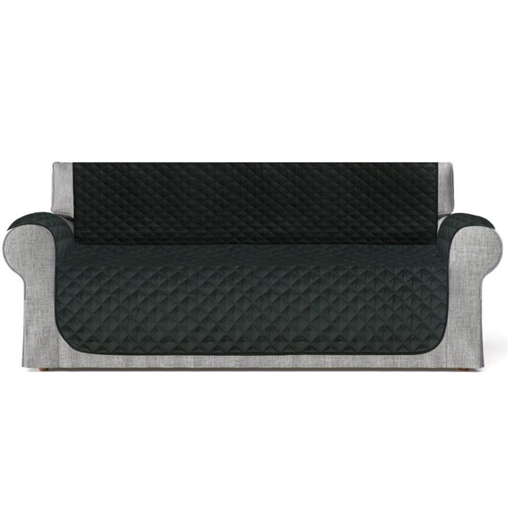 Black Diamond Quilted Sofa Cover & Arm Chair Furniture Protector - Image 3