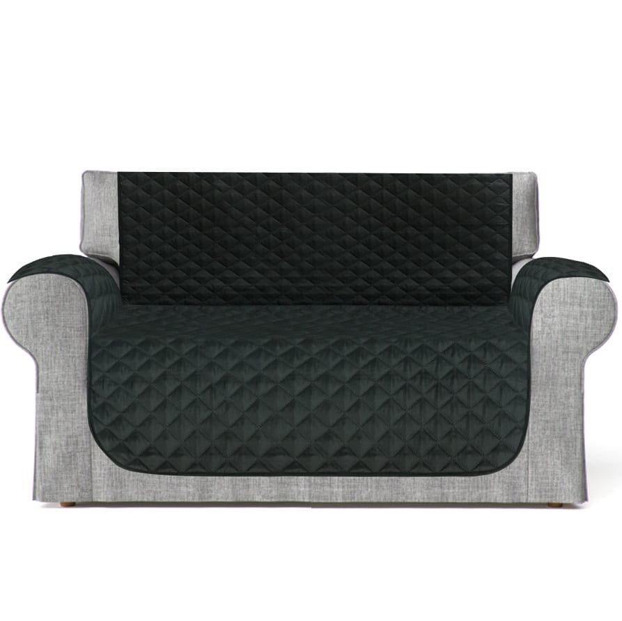 Black Diamond Quilted Sofa Cover & Arm Chair Furniture Protector - Image 2
