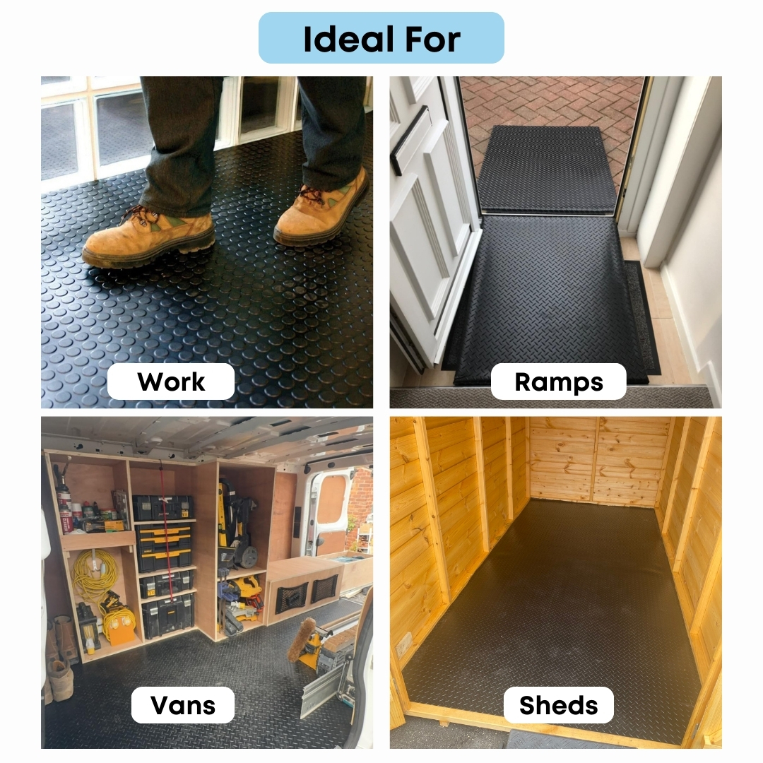 Emeral Rubber Matting Roll – Black Spike Rubber Flooring - Image 5