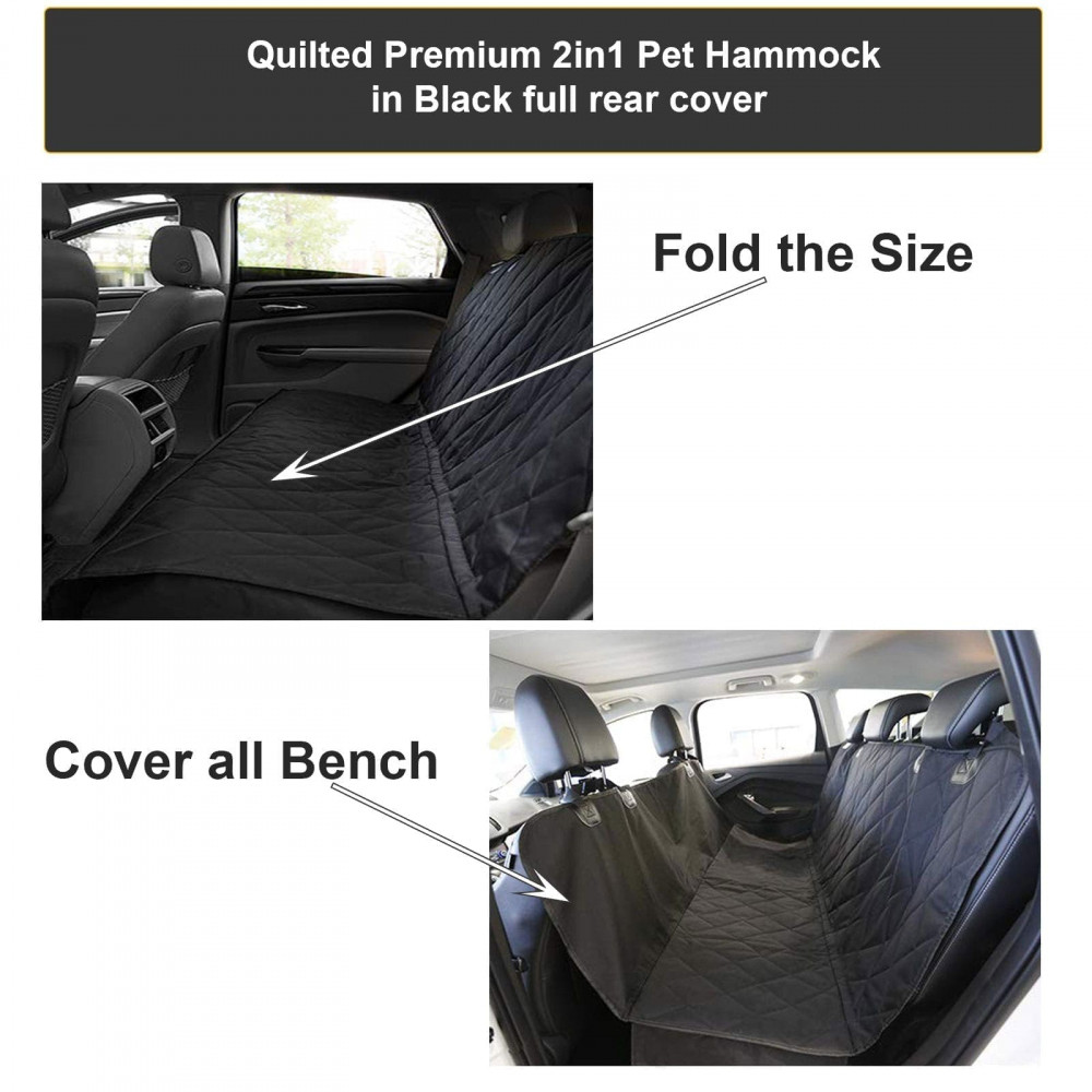 Heavy Duty Universal 3in1 Rear Seat, Quilted Pet Hammock Boot Liner - Image 11