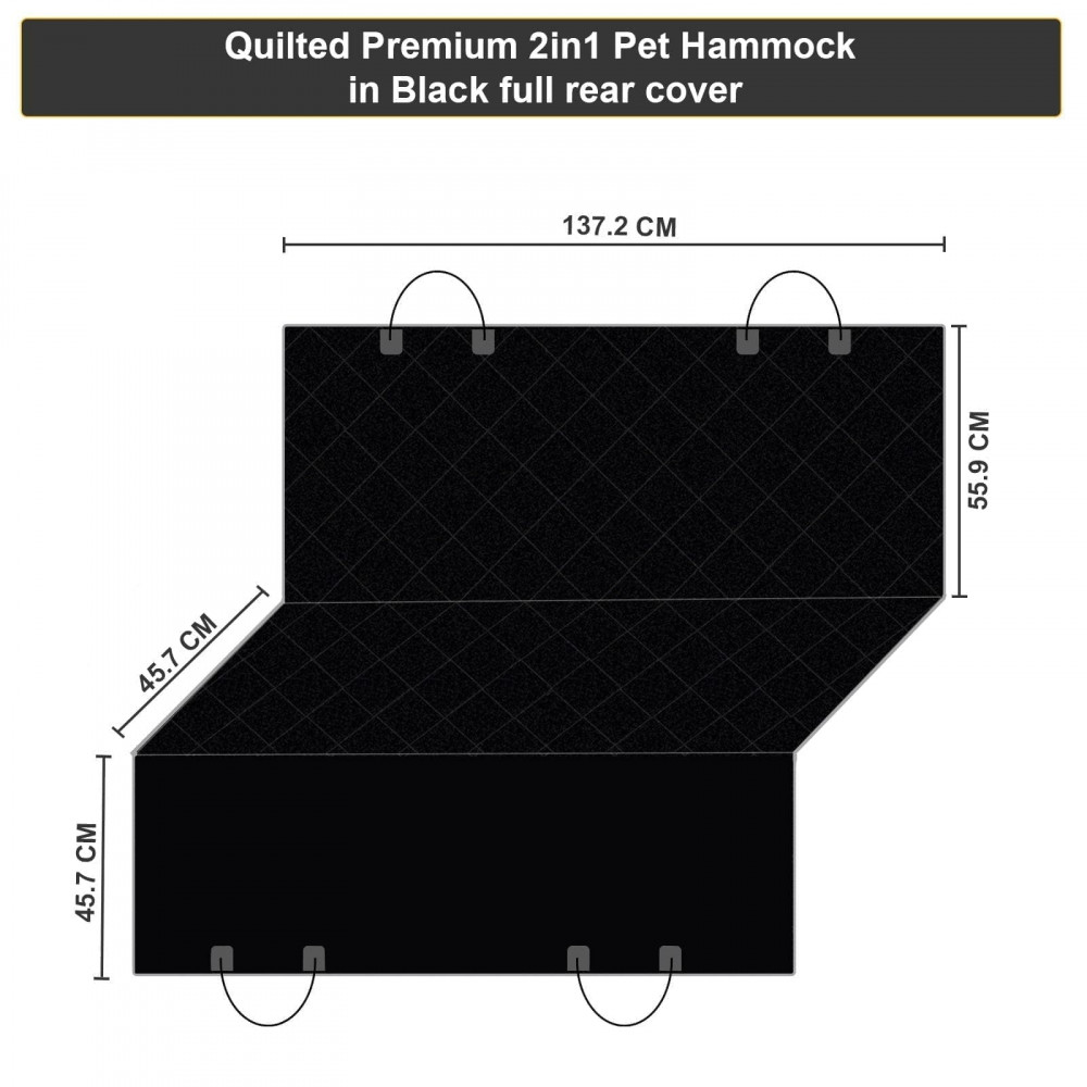 Heavy Duty Universal 3in1 Rear Seat, Quilted Pet Hammock Boot Liner - Image 8