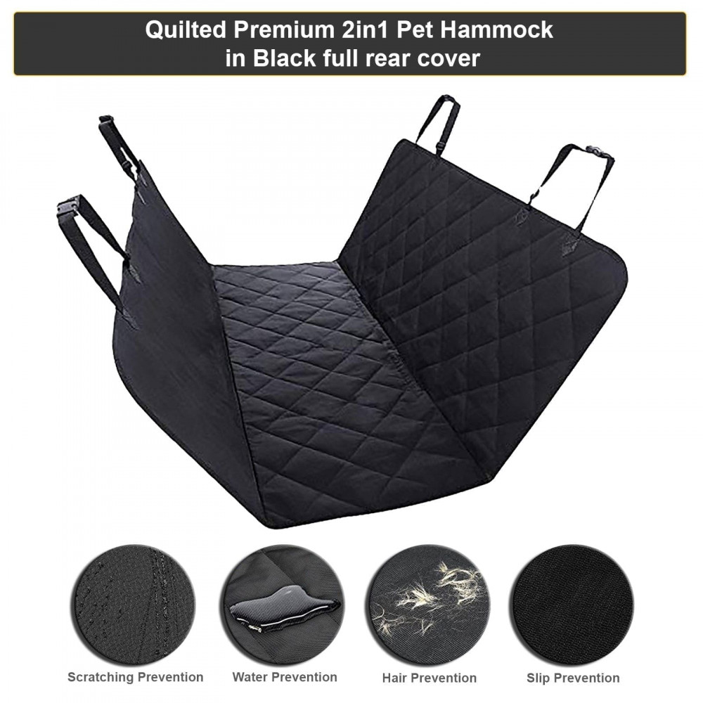 Heavy Duty Universal 3in1 Rear Seat, Quilted Pet Hammock Boot Liner - Image 6