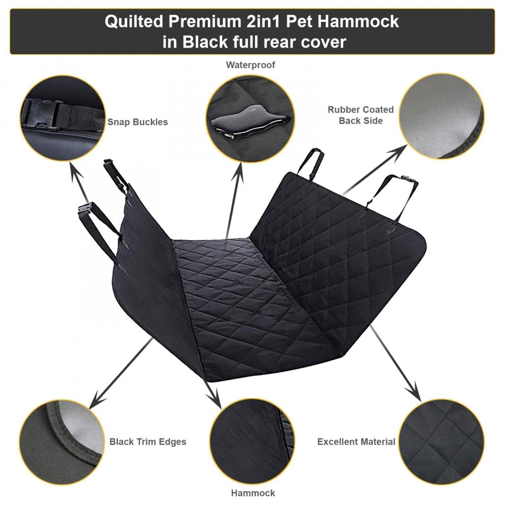 Heavy Duty Universal 3in1 Rear Seat, Quilted Pet Hammock Boot Liner - Image 7