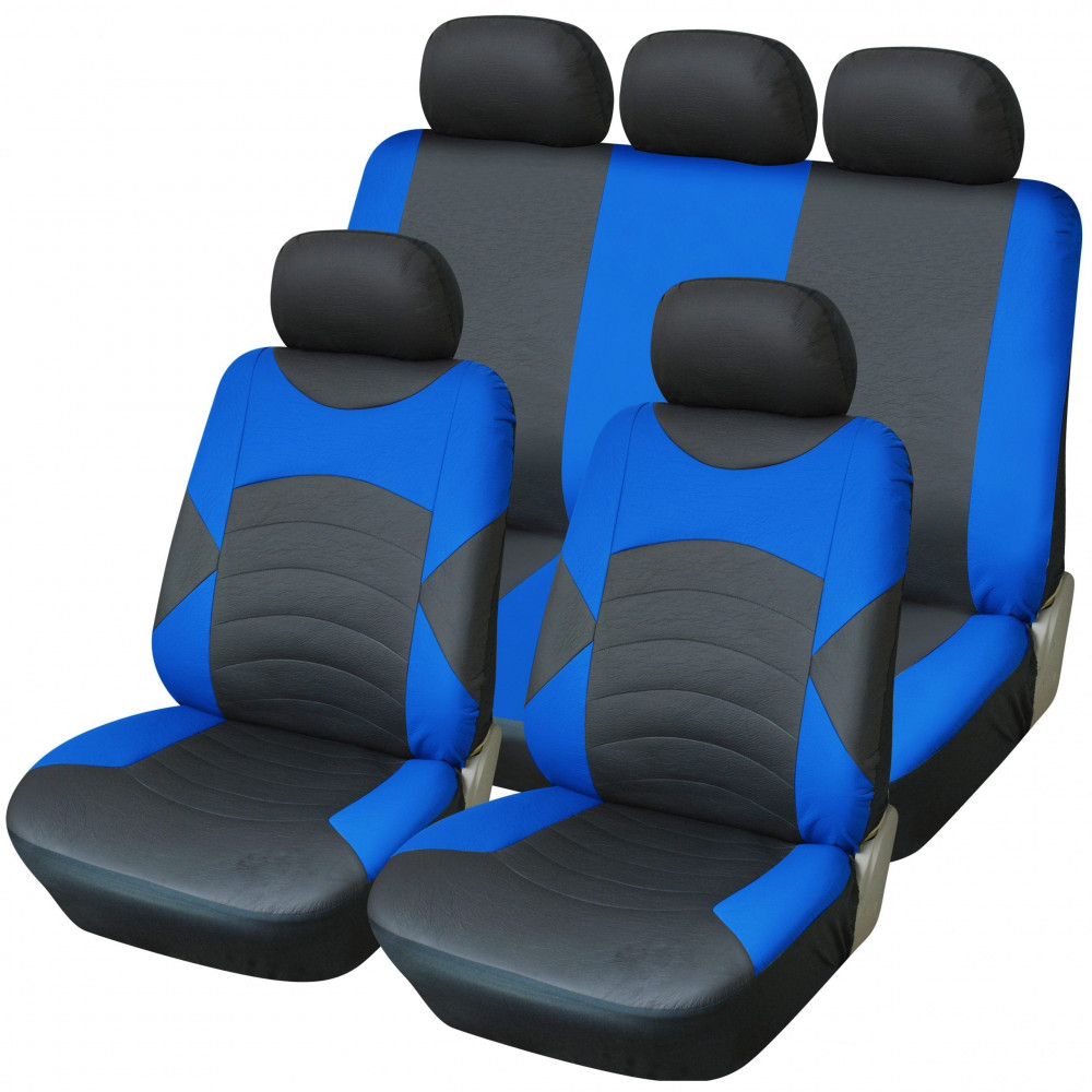 Universal Touring Puto Style 9 Piece Leather Look Car Seat Cover Set